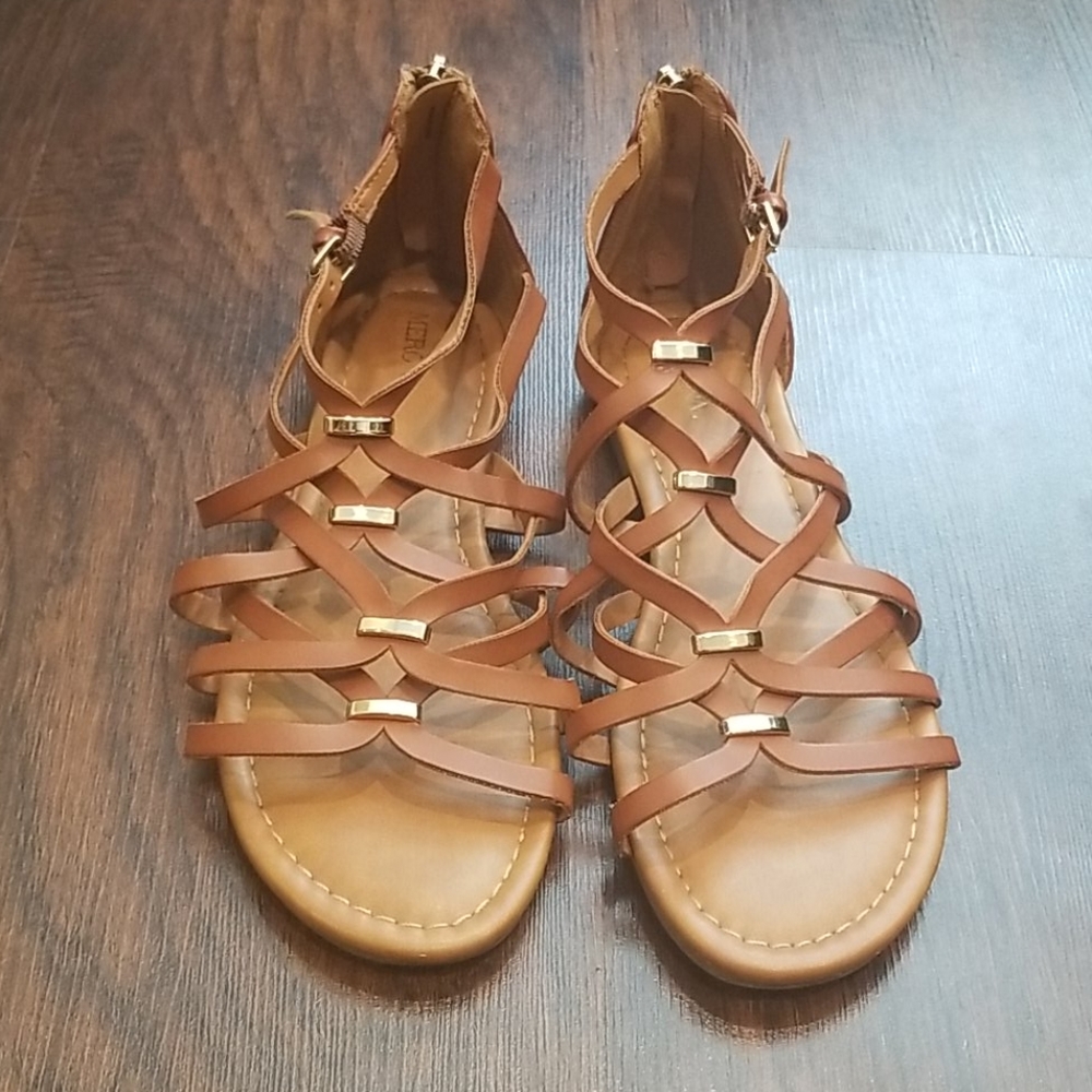Merona Gladiator Sandals with Gold Accent